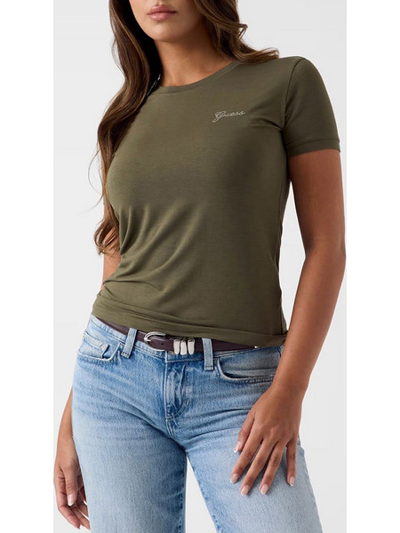 GUESS NEW SS CN MINI LOGO TEE ΜΠΛΟΥΖΑ ΓΥΝΑΙΚΕΙΟ W6YI12K3751-G8L1 Khaki
