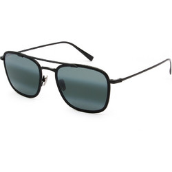 Maui Jim 555-02 Ανδρικά Γυαλιά Ηλίου Τετράγωνα Μεταλλικά Μαύρα με Καφέ Degradee Φακό