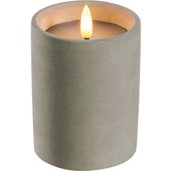 Κερί Led Σε Δοχείο Silenzio 043853L 10x8cm Grey Leonardo Γυαλί