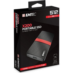 Emtec X200 512GB Εξωτερικός Σκληρός Δίσκος SSD 2.5" USB 3.1