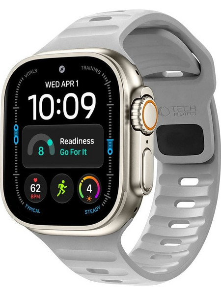 Tech-Protect Silicone Λουράκι Σιλικόνης Lunar Grey (Apple Watch 44 / 45 / 46 / 49mm)
