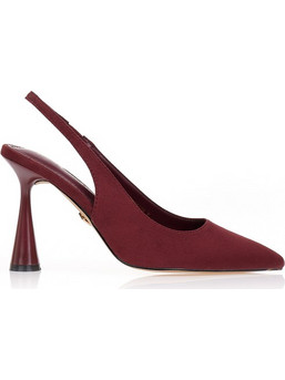 Γόβες TSOUKALAS μπορντό σουέτ slingback