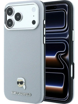 Karl Lagerfeld Grained Karl Head Metal MagSafe Θήκη iPhone 18 Pro / 17 Pro Gray (KLHMP18L6PSKHLG)