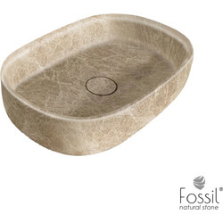 Fossil Dune Επικαθήμενος Νιπτήρας Μπάνιου Μαρμάρινος 55x38cm Μπεζ 517-DSB55-500