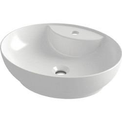 Olympia Trend Oval 01 Επικαθήμενος Νιπτήρας Μπάνιου Οβάλ Πορσελάνης 50x42x15.2cm Λευκός OVAL01