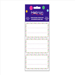 Metron Σχολικές Ετικέτες Αυτοκόλλητες Blister 48x72mm 3/Φ 3 Φύλλων Λουλούδια - 835.097719