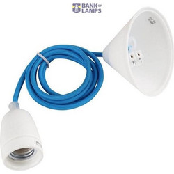 Lampholder E27 Design set with Textile cabel blue SHADA + LEDmaxx