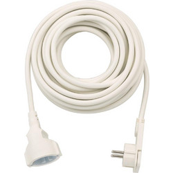 Brennenstuhl Quality Plastic Extension Cable with Flat Plug 10m H05VV-F3G1.5 white (1168980210) (BNN1168980210)