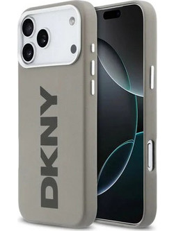 DKNY Θήκη για iPhone 17 Pro Max MagSafe με Μεγάλο Κάθετο Λογότυπο Beige
