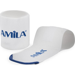 AMILA Wrist Band για tennis με velcro White/Red
