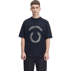 Fred Perry Ανδρικό T-shirt Tartan Applique M3417-608 Navy - Μπλε
