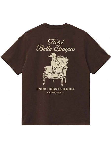Kaotiko T-shirt AT037-01-G002 Regular Snob Dog/Brown