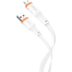 Καλώδιο USB-A σε Micro USB JA056 - 5A Ταχεία Φόρτιση + Μεταφορά Δεδομένων 1m - Λευκό