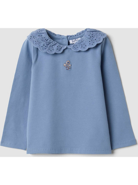 OVS T-SHIRT L/S WITH SANGALLO 2849777-RAIN WASHED Blue