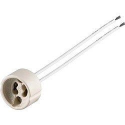 GOOBAY ντουί λάμπας GU10 με καλώδια 9134, 230V/100W, κεραμικό, λευκό