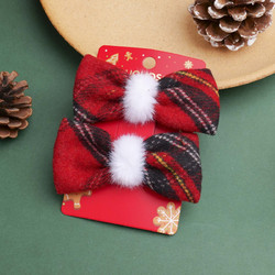 Christmas series Καρό Κλιπ Μαλλιών με φιόγκο