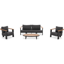 HomeMarkt Roman Σετ Σαλόνι Κήπου Αλουμίνιο 4τμχ Γκρι HM6425.01