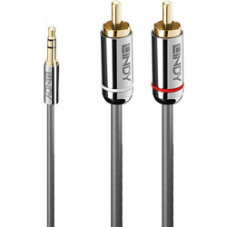 Lindy Καλώδιο Ήχου 3.5mm male - 2x RCA male Μαύρο 1m S7715219 35333