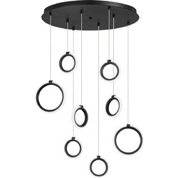 Ondaluce Pinta Κρεμαστό Φωτιστικό Οροφής 3000K 60cm SO.PINTA/8-NERO