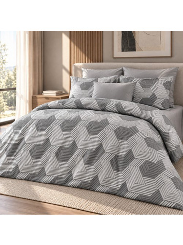 Υπέρδιπλη Σετ Παπλωματοθήκη Geometric 220X240cm 4τμχ DC800-7