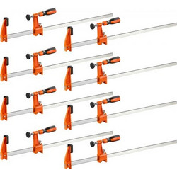 VEVOR Bar Clamps for Woodworking, 8-Pack, 60.96 cm Opening F Clamps, 272 kg Load Limit, with Plastic Pad and Self-Locking Design, Premium Cast Iron and Carbon Steel, for Wood Working and Metal Working