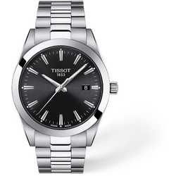 Tissot Gentleman Ανδρικό Ρολόι με Μαύρο Δερμάτινο Λουράκι T127.410.16.051.00