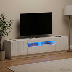 vidaXL Ντουλάπα LED Τηλεόρασης HOORN 3 τμχ. Γυαλιστερό Λευκό