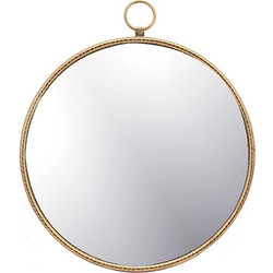 Round metal mirror twisted frame des.d.79cm, gold
