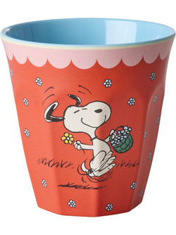 Rice - Melamine Cup with Snoopy Print - Red - Medium