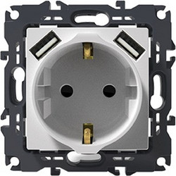 PRIME ΠΡΙΖΑ ΣΟΥΚΟ ΑΣΦΑΛΕΙΑΣ ΛΕΥΚΗ 2P+E 16A 250VAC & 2 USB 5VDC 3.1A IP20