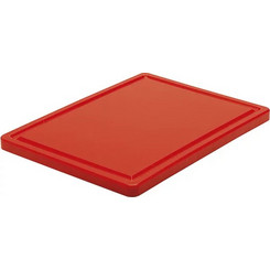TEMNO Πλάκα Κοπής Πολυαιθυλενίου 50x30x2εκ Κόκκινη Με Αυλάκωση RE502F