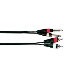 Onsei ON-C2830 Καλώδιο σήματος 2 x RCA Αρσενικό - 2 x 6,3mm Jack Mono 3m - (5213007193520)