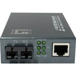 LevelOne Media Converter RJ45 to SC GigE Multi-Mode PoE 30W, 850nm, 500m