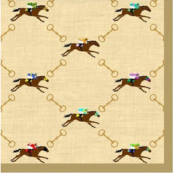 Xαρτοπετσέτες Cocktail And They're Off! Μπεζ 12.5x12.5cm Caspari (20 Tεμάχια)