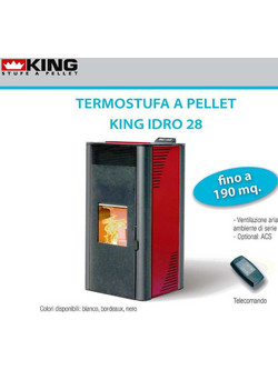 King Idro 28 Red Σόμπα Pellet Καλοριφέρ 28kW
