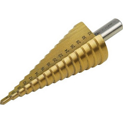 Step drill bit, O 4-32mm, 2mm graduation, 15 holes, O 10mm stem, EXTOL CRAFT