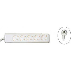 GOC-5 SUKO POWER SWITCH 5 PORTS HD-D05 ΠΟΛΥΜΠΡΙΖΟ 5 ΘΕΣΕΩΝ ΛΕΥΚΟ HS-D05