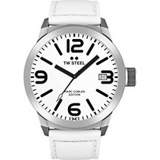 TW Steel Marc Coblen TWMC20 SET Ανδρικό Ρολόι με Λευκό Δερμάτινο Λουράκι 75