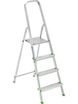 VESTA Σκάλα Aλουμινίου 3+1 Σκαλιά 39x65x128cm Αντοχή 150kg Βάρους 3.0kg