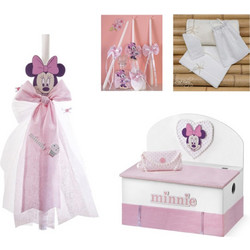 Parisis Σετ Βάπτισης με Παγκάκι για Κορίτσι Minnie Mouse Ν101