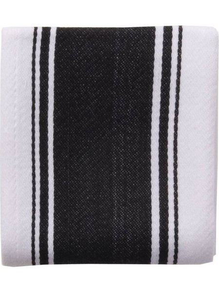 Πετσέτα κουζίνας βαμβακερή 100% μαύρη ρίγα True Black