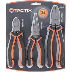 Tactix -Set Πένσα Πλαγιοκόφτης Μυτοτσίμπιδο CR-NI 3 τεμ. (204005)