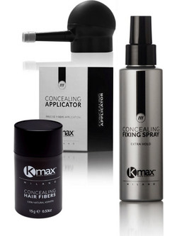 KMax Pro 1 Σετ Νανοΐνες κατά της Τριχόπτωσης Fixing Spray 100ml & Applicator & Ανοιχτό Γκρι 15gr