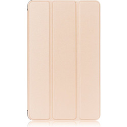 HuaWei MediaPad T2 10.0" Pro -Δερμάτινη Θήκη Βιβλίο Tri-Fold Gold με Βάση Στήριξης και πίσω καλύμμα σιλικόνης διάφανο (oem)
