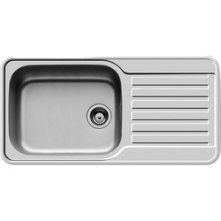 Pyramis Space Plus Ένθετος Νεροχύτης Inox Αντιστρεφόμενος Σαγρέ 96x48cm 108722601