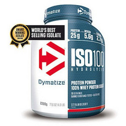 Dymatize ISO100 Hydrolyzed Strawberry Πρωτεΐνη Ορού Γάλακτος Γράμμωσης Χωρίς Λακτόζη 2.2kg