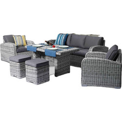 Woodwell Belmar Σετ Τραπεζαρία Κήπου Rattan 6τμχ Γκρι Ε6851