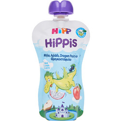 Hipp Hippies Βιολογικό Βρεφικό Ρόφημα Φρουτοπολτός Μήλο Αχλάδι Dragon Fruit & Φραγκοστάφυλο 12m+ Χωρίς Ζάχαρη 100gr