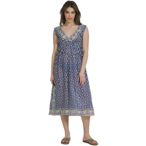 Inart Ble Midi Καλοκαιρινό Καθημερινό Φόρεμα Μπλε 5-41-843-0006