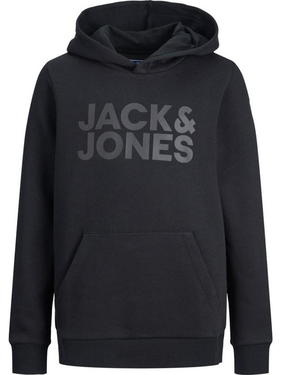 Jack & Jones Παιδικό Φούτερ με Κουκούλα Μαύρο 12152841